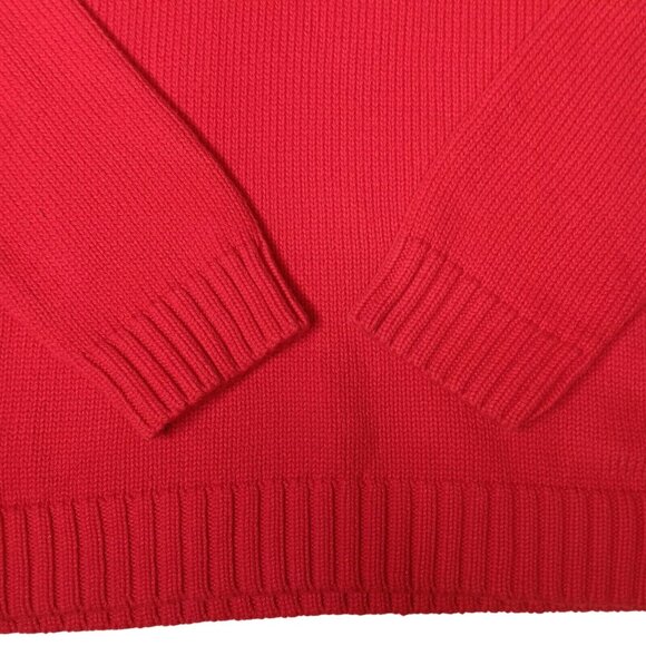 Ralph Lauren Jeans Company XL Sweater Red Turtleneck Gold Anchor Crest Nautical - Picture 9 of 15